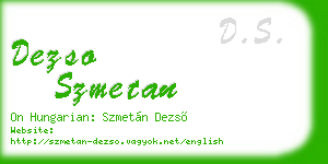 dezso szmetan business card