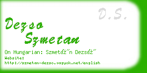 dezso szmetan business card